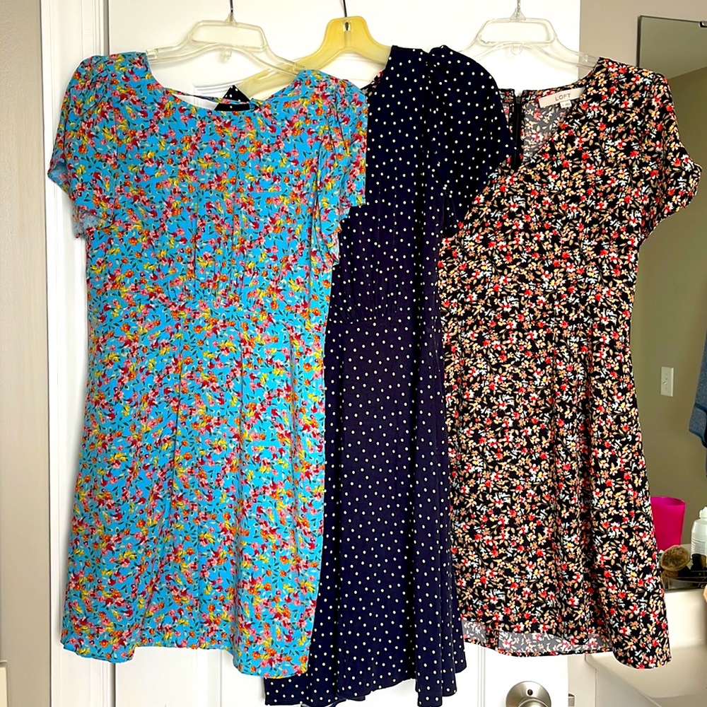 Set of 3 LOFT Fit & Flare Dresses